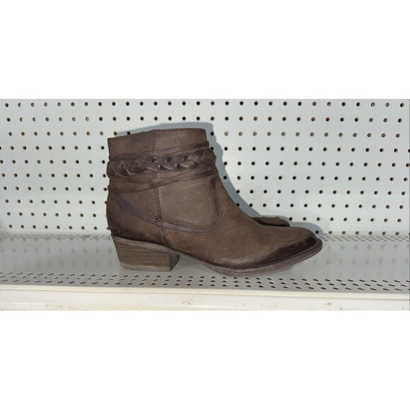Circle G by Corral Womens Leather Side Zip Burnished Top Strap Booties Size 8 M - Picture 1 of 8